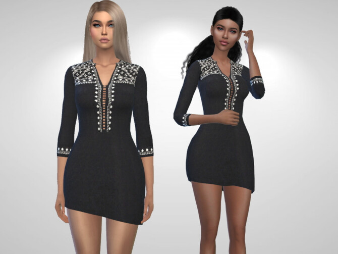 Sims 4 Selena Dress by Puresim at TSR