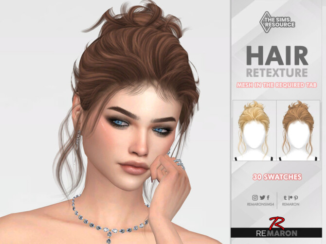 Sims 4 Hair Retexture Mesh by remaron at TSR