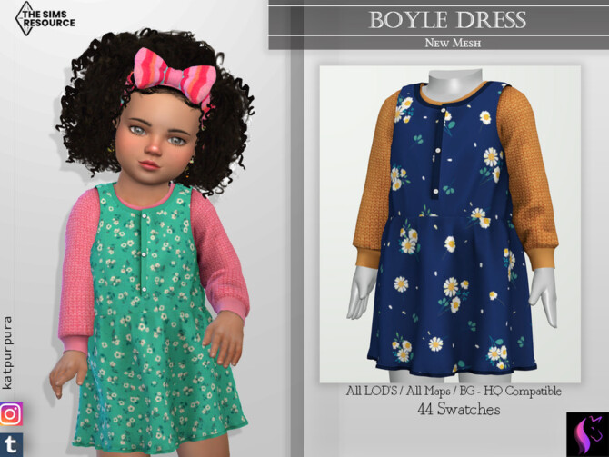 Sims 4 Boyle Dress by KaTPurpura at TSR