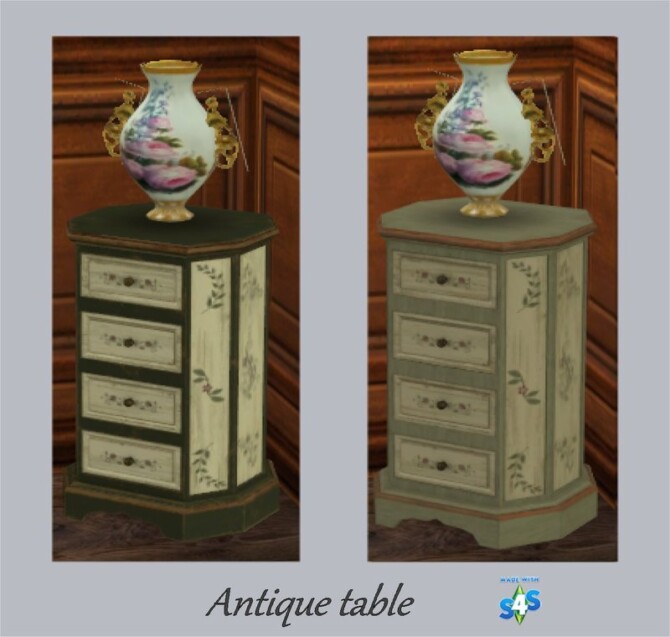 Sims 4 MESH Antique Table by Clara at All 4 Sims