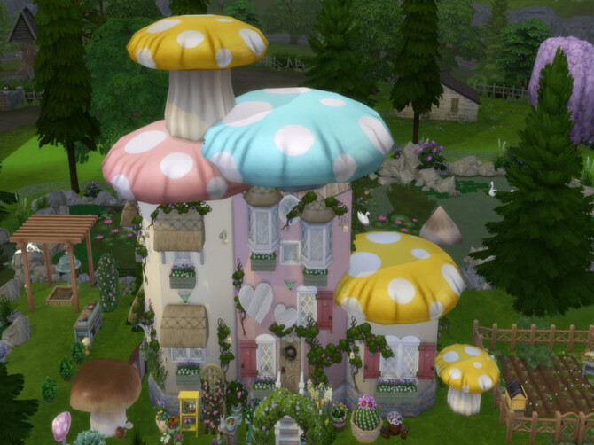 Sims 4 Cottage (Pastel Mushroom) by susancho93 at TSR