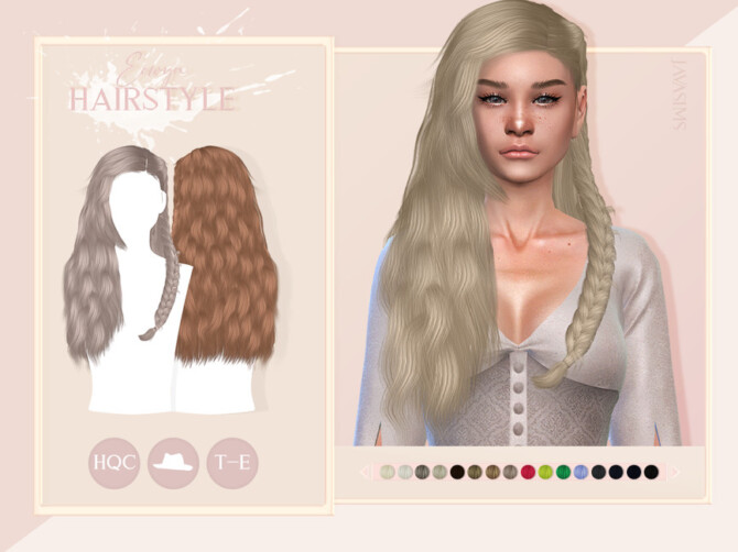 Sims 4 Eowyn (Female Hairstyle) by JavaSims at TSR