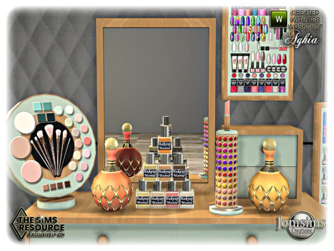 Sims 4 Aghia Beauty set by jomsims at TSR