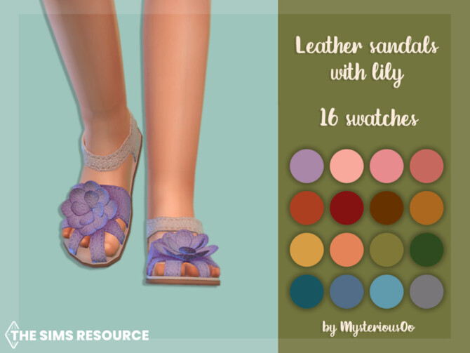 Sims 4 Leather sandals with lily by MysteriousOo at TSR