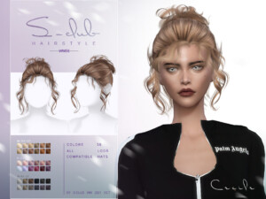 Curly bun hairstyle (Cecile) by S-Club WM at TSR
