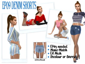 EP09 DENIM SHORTS at Sims4Sue