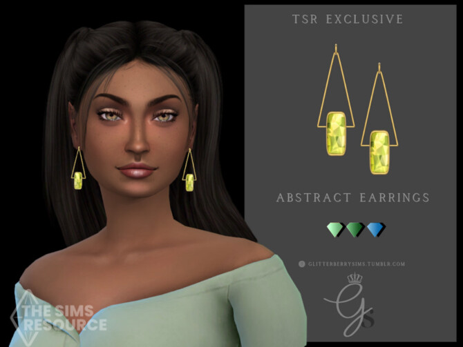 Sims 4 Abstract Earrings by Glitterberryfly at TSR