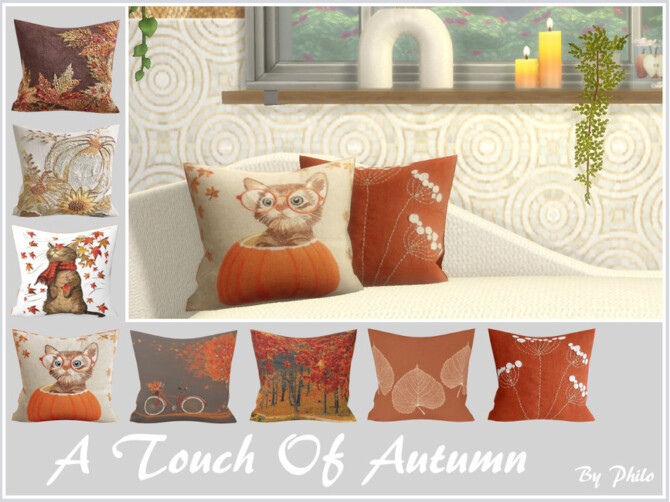 Sims 4 A Touch Of Autumn Cushions by philo at TSR
