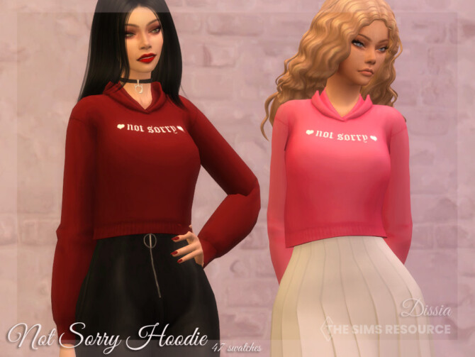 Sims 4 Not Sorry Hoodie by Dissia at TSR