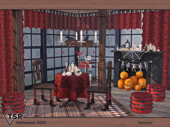Sims 4 Halloween 2021 Dining Room by soloriya at TSR