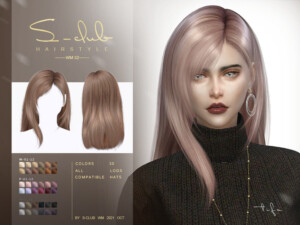 Straight mi-long hairstyle (Tifa) by S-Club at TSR