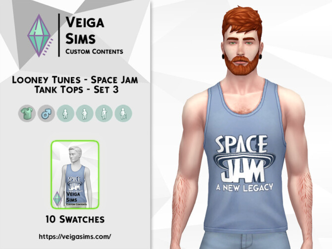 Sims 4 Space Jam Tank Tops   Set 3 by  David Mtv at TSR