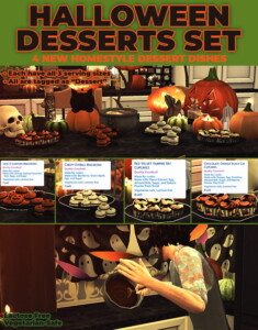 Halloween Desserts Set Custom Recipes by RobinKLocksley at Mod The Sims 4