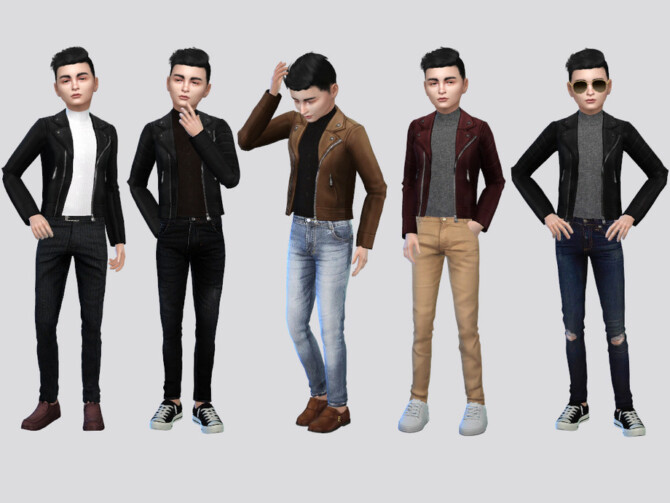 Sims 4 Pontius Leather Jacket Boys by McLayneSims at TSR