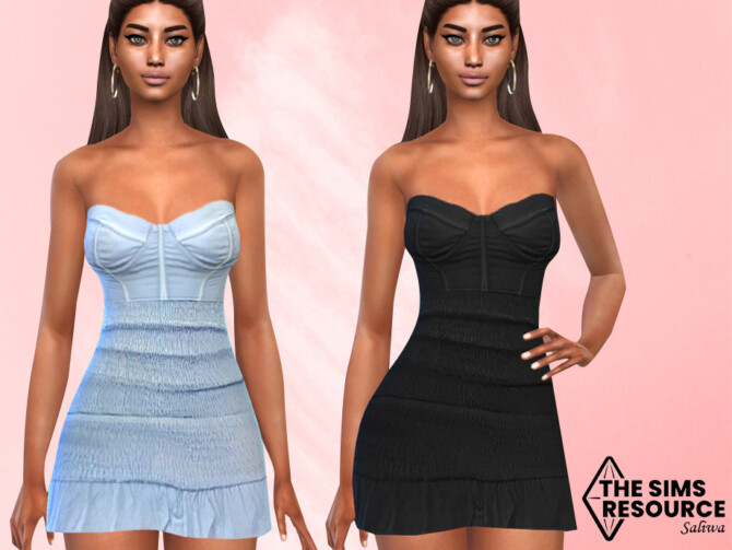 Sims 4 Strapless Casual Dress by Saliwa at TSR