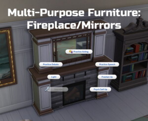 Multi-Purpose Furniture: Fireplace/Mirrors by Ilex at Mod The Sims 4
