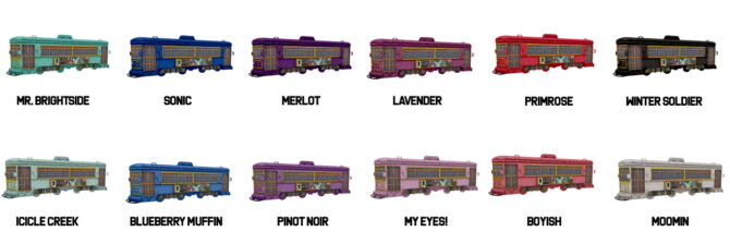 Sims 4 Willow Creek Trolley [Default Recolours] by Mia200 at Mod The Sims 4