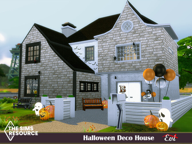 Sims 4 Halloween deco house by evi at TSR