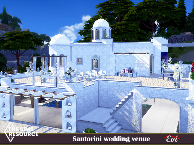 Sims 4 Santorini Wedding Venue by evi at TSR