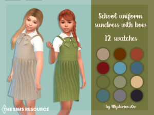 School uniform sundress with bow by MysteriousOo at TSR