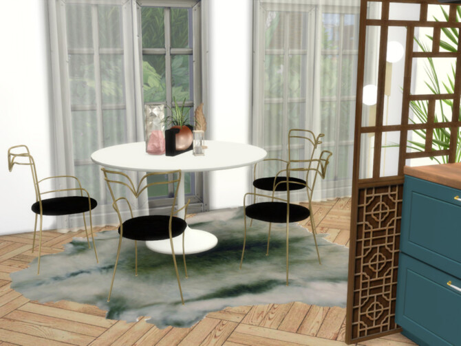 Sims 4 White Wine Art Deco Kitchen by GenkaiHaretsu at TSR