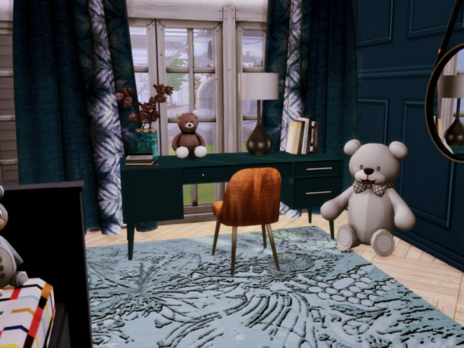 Sims 4 White Wine Art Deco Blue Kid bedroom by GenkaiHaretsu at TSR