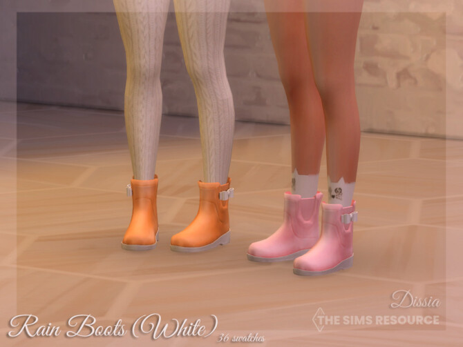 Sims 4 Rain Boots (White) by Dissia at TSR