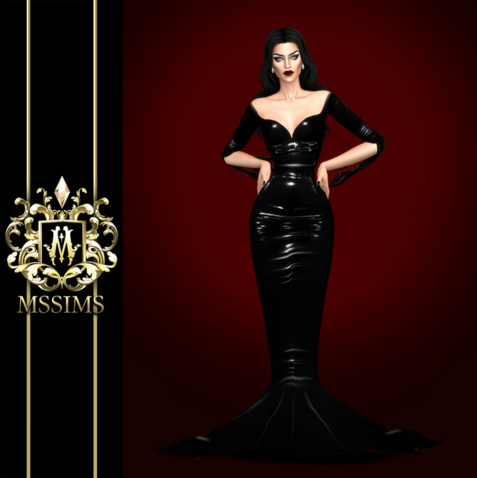 MORTICIA GOWN at MSSIMS » Sims 4 Updates