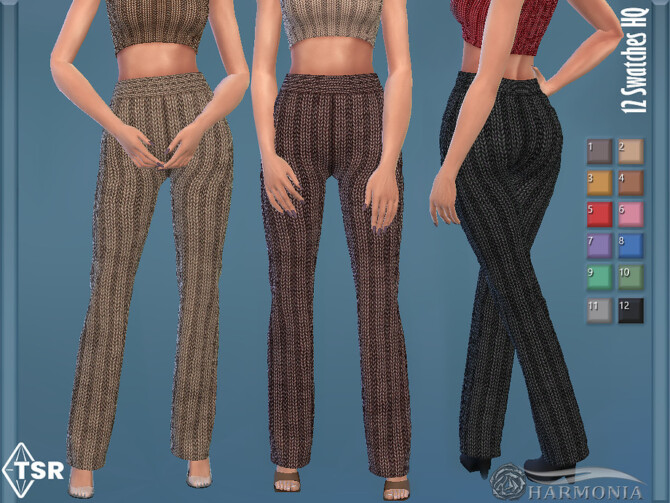 Sims 4 High rise Waist Knitting Pants by Harmonia at TSR