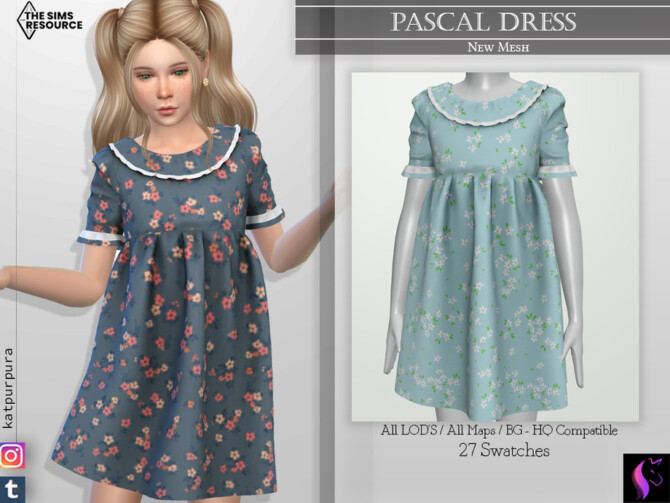 Sims 4 Pascal Dress by KaTPurpura at TSR