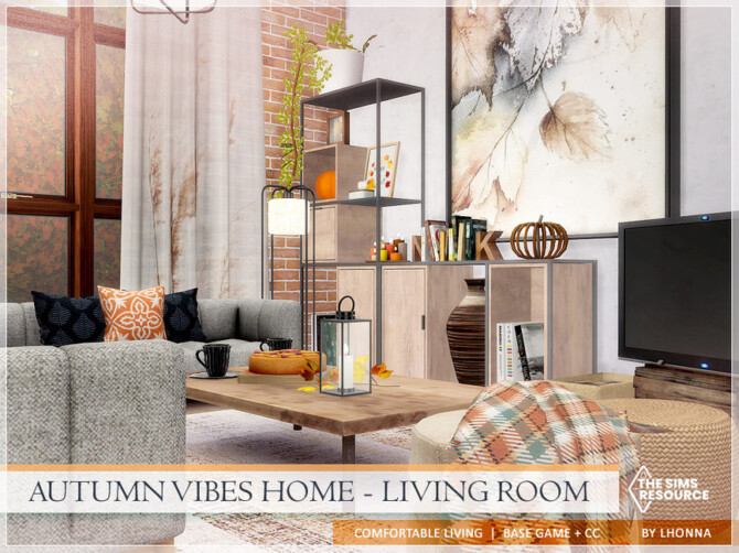 Sims 4 Autumn Vibes Home   Living Room by Lhonna at TSR