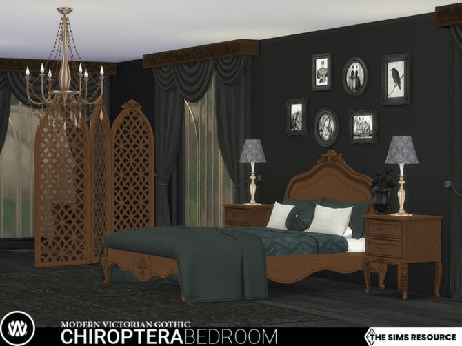 Sims 4 Modern Victorian Gothic   Chiroptera Bedroom by wondymoon at TSR