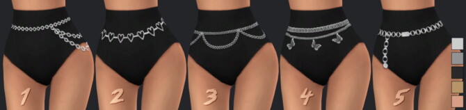 Sims 4 Accessory Chain Belts (5 styles) at Trillyke