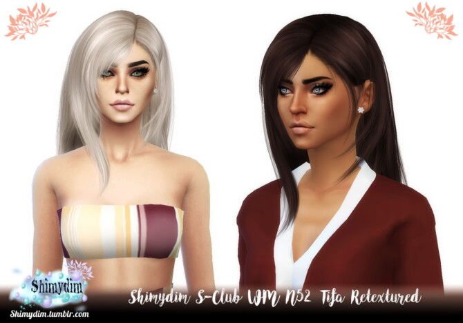 Sims 4 S Club WM N52 Tifa Hair Retexture at Shimydim Sims