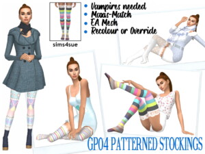 GP04 PATTERNED STOCKINGS at Sims4Sue