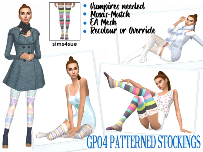 Sims 4 GP04 PATTERNED STOCKINGS at Sims4Sue
