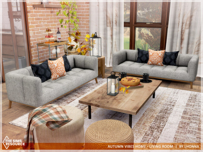 Sims 4 Autumn Vibes Home   Living Room by Lhonna at TSR