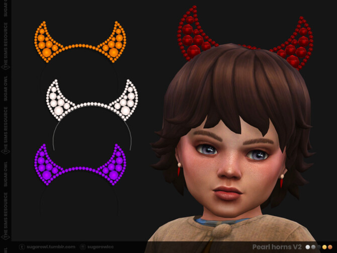 Sims 4 Pearl Horns for toddlers V2 by sugar owl at TSR