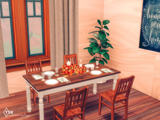 Sims 4 Thanksgiving Dinner Room by Summerr Plays at TSR
