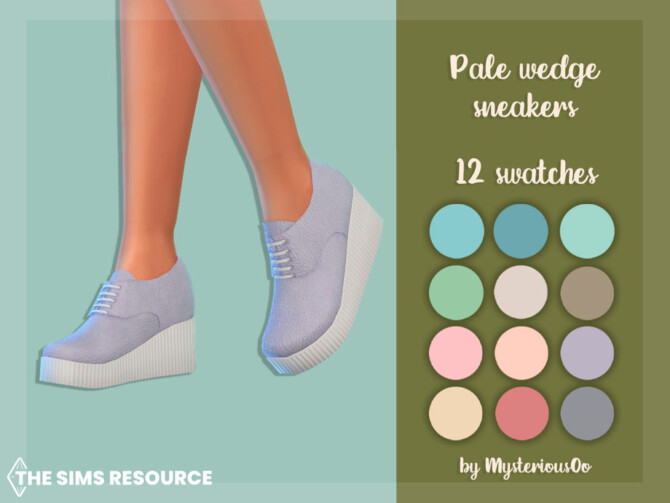 Sims 4 Pale wedge sneakers by MysteriousOo at TSR