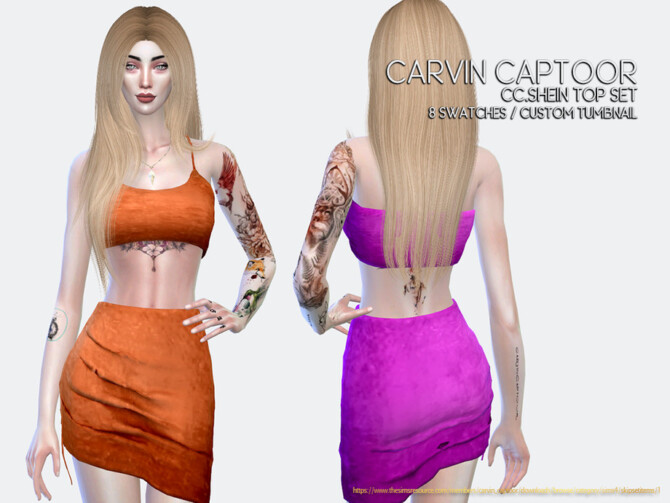Sims 4 Shein Top Set by carvin captoor at TSR