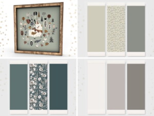 Set #7 Part I: 9 new wallpapers + 4 artwalls at Sims4 Luxury