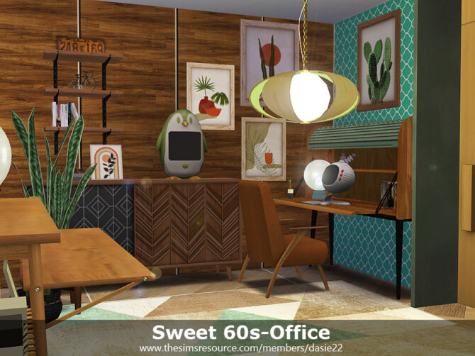 Sims 4 Sweet 60s Office by dasie2 at TSR