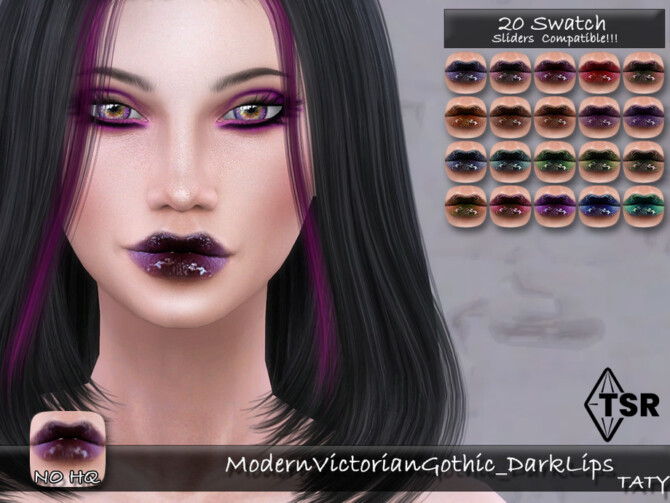 Sims 4 Modern Victorian Gothic Dark Lips by tatygagg at TSR