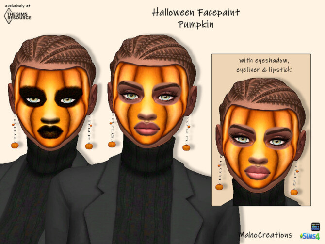 Sims 4 Facepaint Pumpkin by MahoCreations at TSR
