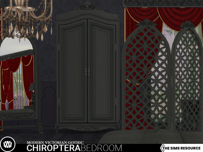 Sims 4 Modern Victorian Gothic   Chiroptera Bedroom by wondymoon at TSR