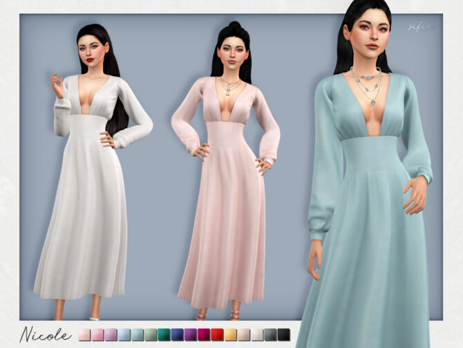 Sims 4 Nicole Dress by Sifix at TSR