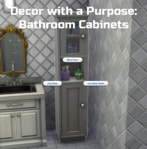 Decor with a Purpose: Bathroom Cabinets by Ilex at Mod The Sims 4