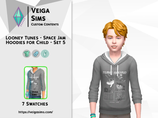 Sims 4 Space Jam Hoodies for Child   Set 5 by David Mtv at TSR