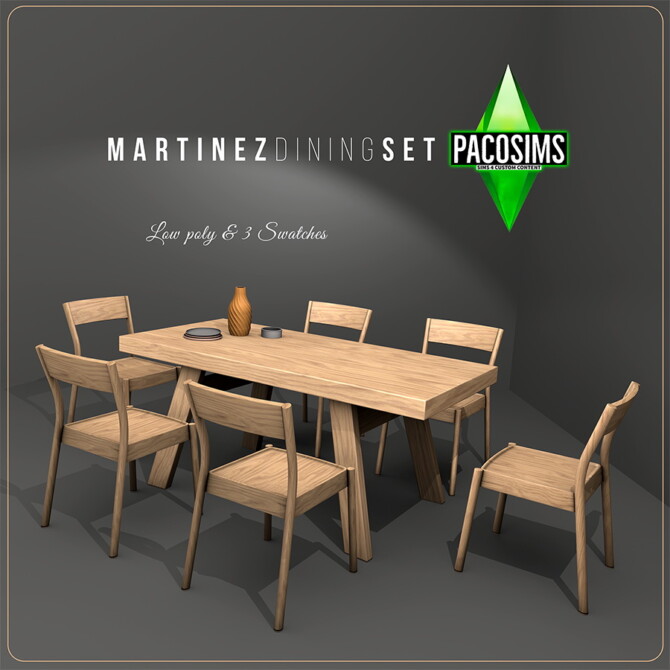 Sims 4 Martinez Dining Set at Paco Sims